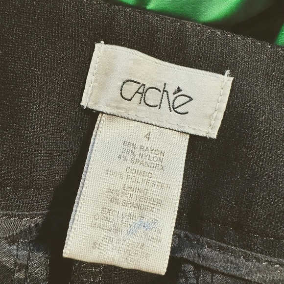 Caché Vintage Y2K Black Zipper Detail Ponte Slim Pants Size 4 - Picture 2 of 10